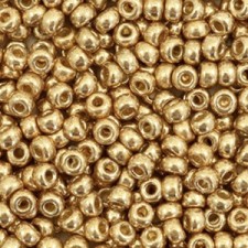 Miyuki rocailles Perlen 8/0 - Duracoat galvanized champagne gold 8-4204